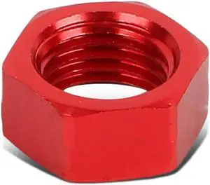 DNA Motoring FT-1-9013-04-RD 4AN AN-4 Fuel Cell Bulkhead Aluminum Finish Nut Sealing Locking Fitting (Red)