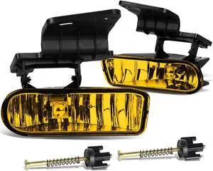 DNA Motoring FL-ZTL-114-AM For 1999 to 2006 Chevy Silverado / Tahoe / Suburban Pair Bumper Driving Fog Lights (Amber Lens) 00 01 02 03 04 05
