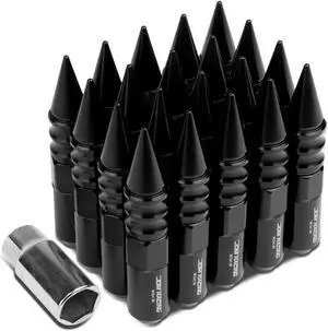 DNA Motoring LN-ZTL-9029-15-BK 20-Piece M12 x 1.5 Aluminum Alloy Wheel Lug Nuts +1 X Deep Drive Extension (Black)