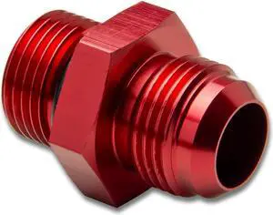 DNA Motoring FT-4910-001-RD 10AN Anodized T-6061 Aluminum Red Straight Oil Line Fitting Adapter (7/8-14 UNF)