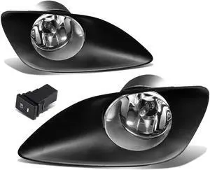 DNA Motoring FL-TYAR064D-CH For 2006 to 2011 Toyota Yaris Pair Bumper Driving Fog Lights + Bezel + Wiring Kit + Switch (Clear Lens) 07 08 09 10