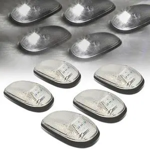 DNA Motoring CBL-DR99-CH-W For 1999 to 2001 Dodge Ram 1500 2500 3500 BE 5 X LED Cab Roof Top Lights (Chrome Housing White LED) 00