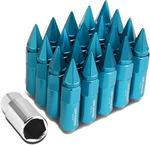 DNA Motoring LN-ZTL-9031-15-LB 20-Piece M12 x 1.5 Open/Closed End Aluminum Alloy Wheel Lug Nuts +1 X Deep Drive Extension (Light Blue)