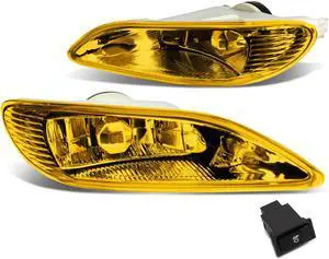 DNA Motoring FL-ZTL-139-AM For 2002 to 2008 Toyota Camry / Corolla Pair Bumper Driving Fog Lights + Wiring Kit + Switch (Amber Lens) 03 04 05 06 07