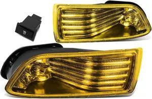 DNA Motoring FL-ZTL-153-AM For 2005 to 2010 Scion tC Pair Bumper Driving Fog Light Lamp+Switch Amber Lens 06 07 08 09