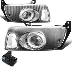 DNA Motoring FL-HC922-CH For 1992 to 1995 Honda Civic 2/3-Door Front Bumper Driving Fog Light+Bulbs+Switch Clear Lens 5th Gen EJ1/2 EG3 EH2/3 D15 D16 93 94