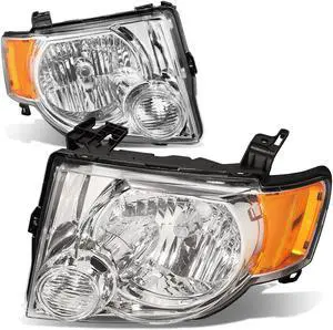 DNA Motoring HL-OH-FESC08-CH-AM For 2008 to 2012 Ford Escape Pair OE Style Headlight Chrome Housing Amber Corner Headlamp 09 10 11 Left + Right DNA Motoring HL-OH-FESC08-CH-AM For 2008 to 2012 Ford Escape Pair OE Style Headlight Chrome Housing Amber Corner Headlamp 09 10 11 Left + Right