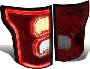 DNA Motoring TL-LED-3D-F150-15-SR For 2015 to 2017 Ford F-150 3D LED Light Bar Tail Lights Lamp (Smoked Red Lens) - 13th gen