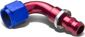 DNA Motoring FT-4112-090 12AN 90-Degree Swivel Fuel Line Hose Push-On Male Union Adapter With Reusable End