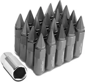 DNA Motoring LN-ZTL-9031-15-GM 20-Piece M12 x 1.5 Open/Closed End Aluminum Alloy Wheel Lug Nuts +1 X Deep Drive Extension (Gun Metal)