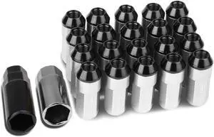 DNA Motoring LN-ZTL-9027-125-SL 20-Piece M12 x 1.25 Aluminum Alloy Wheel Lug Nuts +2 X Deep Drive Extension (Silver)