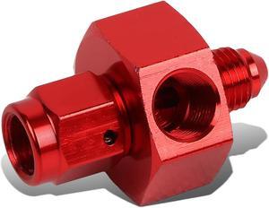 DNA Motoring FT-1-9031-03-03-RD 3AN AN3 AN-3 Flare Male-Female 1/8" NPT Port Aluminum Finish Fitting Adapter (Red)