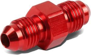 DNA Motoring FT-1-9021-03-RD 3AN AN-3 MALE STRAIGHT COUPLER ADAPTER FLARE RED GAS/OIL/H20 FINISH FITTING