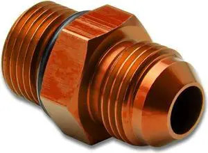DNA Motoring FT-4908-001-GD 8AN Anodized T-6061 Aluminum Gold Straight Oil Line Fitting Adapter (3/4-16 UNF)