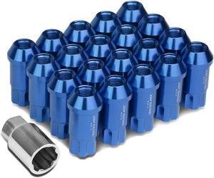 DNA Motoring LN-ZTL-9024-15-BL Open End Design 20-Piece M12 x 1.5 Aluminum Alloy Wheel Lug Nuts +1 X Deep Drive Extension (Blue)