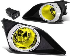 DNA Motoring FL-ZTL-235-AM For 2009 to 2010 Toyota Corolla Sedan Pair Front Bumper Driving Fog Light Lamp+Switch Amber Lens