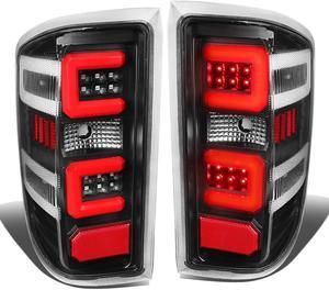 DNA Motoring TL-CSIL15-LED-RD3D-BK-CL For 2014-2019 Chevy Silverado / GMC Sierra 1500 2500 3500 HD Red 3D LED Light Bar Tail Lights ( Black Housing Clear lens )