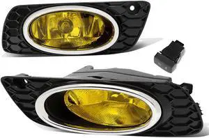 DNA Motoring FL-ZTL-237-AM For 2012 Honda Civic Sedan Front Bumper Driving Fog Light Lamp+Switch Amber Lens