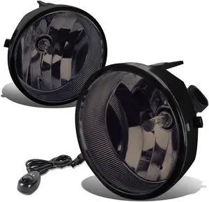 DNA Motoring FL-TTA05-SM For 2004 to 2016 Toyota Solara / Tundra / Tacoma Pair Fog Lights + Switch (Smoke Lens) 05 06 07 08 09 10 11 12 13 14 15