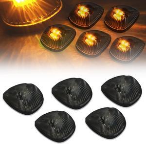 DNA Motoring CBL-DR94-SM-Y For 1994 to 1998 Dodge Ram 1500 2500 3500 BR 5 X LED Cab Roof Top Lights (Smoked Housing Yellow LED) 95 96 97