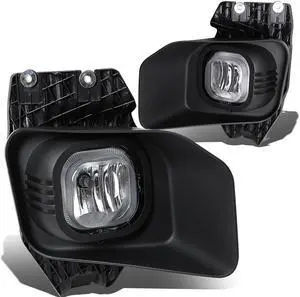 DNA Motoring FL-ZTL-218-CH For 2011 to 2016 Ford Super Duty Pair Bumper Driving Fog Light Lamp+Bezel+Switch F250 F350 F450 F550 Clear Lens 12 13 14 15
