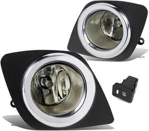 DNA Motoring FL-ZTL-150-SM For 2009 to 2012 Toyota RAV4 XA30 Pair Bumper Driving Fog Lights w/Bezel & Switch (Smoke Lens) 10 11