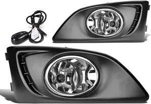 DNA Motoring FL-ZTL-158-CH For 2011 to 2015 Chevy Aveo/Sonic T300 Pair Bumper Driving Fog Light Lamp+Bezel+Switch Clear Lens 12 13 14