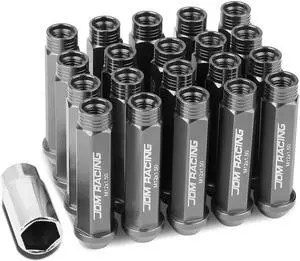 DNA Motoring LN-ZTL-9014-15-GM 20-Piece M12 x 1.5 Aluminum Alloy Wheel Lug Nuts + Deep Drive Extension (Pink)