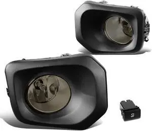 DNA Motoring FL-ZTL-189-SM For 2016 Toyota Tacoma Front Bumper Driving Fog Lights+Switch Smoked Lens