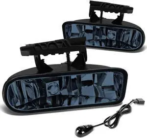 DNA Motoring FL-T010-BL For 1999 to 2006 GMC Sierra 1500 / 2500 / 3500 Pair Driving Fog Lights + Wiring Kit + Switch (Blue Lens) 00 01 02 03 04 05