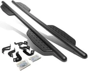 DNA Motoring STEPB-GBP-013 For 2005 to 2020 Toyota Tacoma Crew Cab Aluminum 3" Side Nerf Bar Running Board W/Downpipe Step Left+Right 06 07 08 09 10 11 12