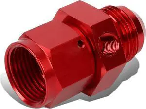 DNA Motoring FT-1-9031-12-12-RD 12AN AN12 AN-12 Flare Male-Female 1/8" NPT Port Aluminum Finish Fitting Adapter (Red)
