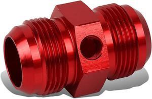 DNA Motoring FT-1-9025-16-RD 16AN AN16 AN-16 Flare Union 1/8" NPT Side Port Aluminum Finish Fitting Adapter (Red)