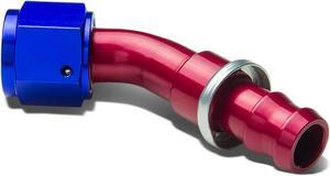 DNA Motoring FT-4108-045 8AN 85-Degree Swivel Fuel Line Hose Push-On Male Union Adapter With Reusable End