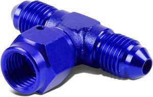 DNA Motoring FT-1-9009-03-BL 3AN AN-3 3/16" MALE ON RUN FEMALE CENTER PORT FLARE BLUE FINISH TEE FITTING FUEL