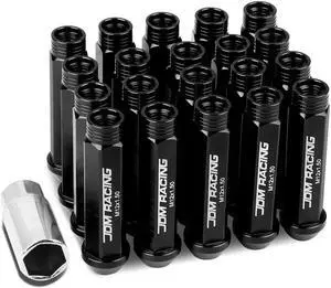 DNA Motoring LN-ZTL-9014-15-BK 20-Piece M12 x 1.5 Aluminum Alloy Wheel Lug Nuts + Deep Drive Extension (Gold)