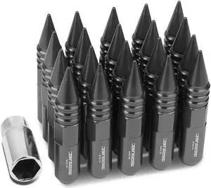 DNA Motoring LN-ZTL-9030-15-GM 20-Piece M12 x 1.5 Aluminum Alloy Wheel Lug Nuts + Deep Drive Extension (Gun Metal)