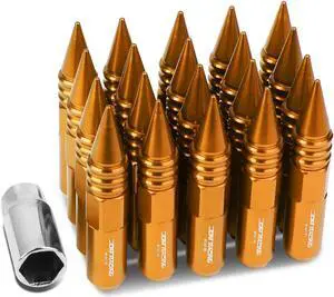 DNA Motoring LN-ZTL-9030-15-OR 20-Piece M12 x 1.5 Aluminum Alloy Wheel Lug Nuts + Deep Drive Extension (Orange)