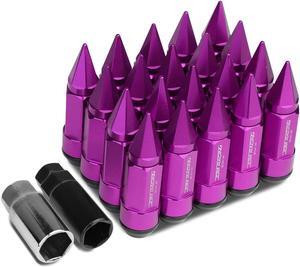 DNA Motoring LN-ZTL-9028-15-PP M12 x 1.5 Open / Closed End 20-Piece Aluminum Alloy Wheel Lug Nuts + Deep Drive Extension (Purple)