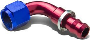 DNA Motoring FT-4108-090 8AN 90-Degree Swivel Fuel Line Hose Push-On Male Union Adapter With Reusable End