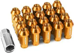 DNA Motoring LG-T777-125-OR 20-Piece M12 x 1.25 Aluminum Alloy Wheel Lug Nuts + Deep Drive Extension (Orange)