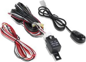 DNA Motoring FL-WIRE-T1 Universal Fog Light / Lamp Wiring Harness Kit + 12V 40Amp Relay + Interior Switch