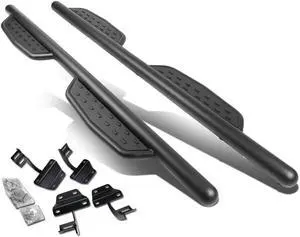 DNA Motoring STEPB-GBP-006 For 2015 to 2020 Ford F150 F250 F350 Extended Cab Aluminum 3" Side Nerf Bar Running Board W/Downpipe Step Left + Right 16 17 18