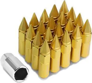DNA Motoring LN-ZTL-9031-15-GD 20-Piece M12 x 1.5 Open/Closed End Aluminum Alloy Wheel Lug Nuts +1 X Deep Drive Extension (Gold)