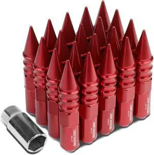 DNA Motoring LN-ZTL-9029-15-RD 20-Piece M12 x 1.5 Aluminum Alloy Wheel Lug Nuts +1 X Deep Drive Extension (Red)