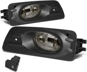 DNA Motoring FL-HA064D-SM For 2006 to 2007 Honda Accord 4-Door Front Bumper Driving Fog Light+Bulbs+Switch Smoked Lens