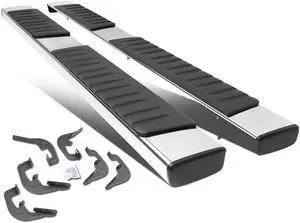 DNA Motoring STEPB-ZTL-8018 For 2007 to 2019 Chevy Silverado GMC Sierra 1500 2500/3500HD Extended Cab Stainless Steel 6" Side Step Nerf Bar Running Board
