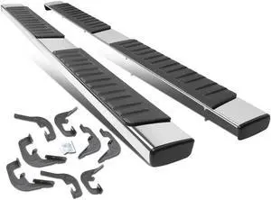 For 2007 to 2019 Silverado Sierra 1500 2500HD 3500HD Crew Cab 6" Stainless Steel Side Step Nerf Bar Running Board 13 14 15 16 17