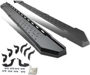 DNA Motoring STEPB-NBK33-013 For 2007 to 2020 Toyota Tundra CrewMax Cab Mild Steel 5.5" Side Step Nerf Bar Running Board+Mounting Bracket Left + Right 08 09 10