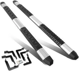 DNA Motoring STEPB-5A-009-SS For 2004 to 2015 Nissan Titan Crew Cab Stainless Steel 5" Side Step Nerf Bar Running Board+Mounting Bracket Left + Right